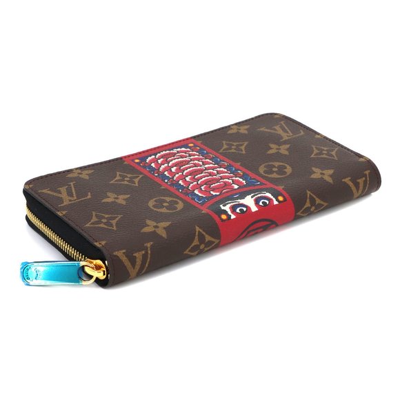 LOUIS VUITTON Monogram Zippy Wallet Long Kansai Yamamoto Kabuki Daruma Brown ... - Picture 3 of 8